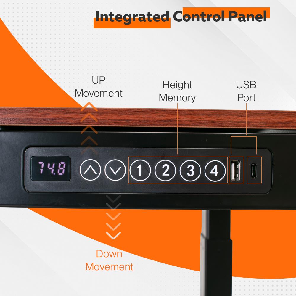 โต๊ะทำงานปรับระดับ ERGOTREND SIT 2 STAND ABSOLUTE DESK 120 ซม. สีมะฮอกกานี/ดำ