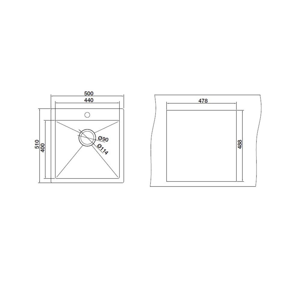 ซิงค์ฝัง 1 หลุม HAFELE ARMOR 495.39.470 สีดำ