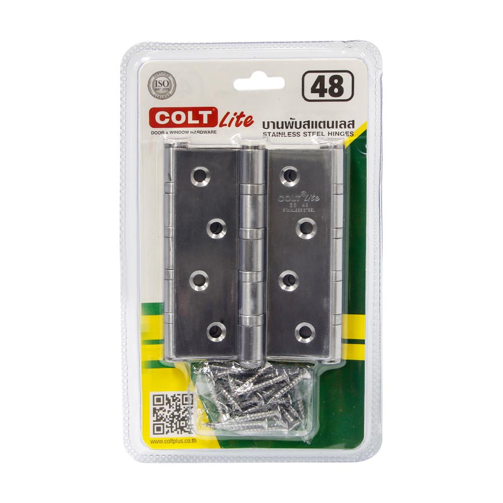 บานพับ 4X3 นิ้ว X 2 มม. COLT LITE 48 สีสเตนเลส (แพ็ก 3 ชิ้น)