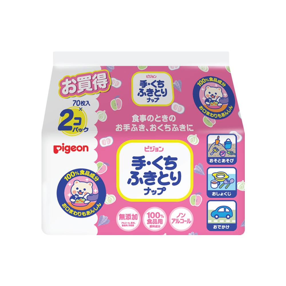 ผ้าเช็ดทำความสะอาด PIGEON HAND & MOUTH 70 แผ่น แพ็ค 2