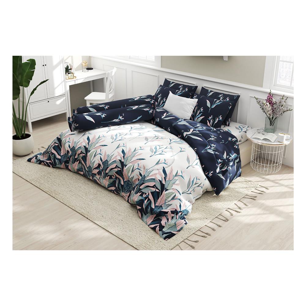 ชุดผ้าปูที่นอน 6 ฟุต 6 ชิ้น FROLINA MICROTEX DF040