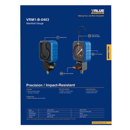 เกจ์วัดน้ำยาเดี่ยวด้านโลว์ VALUE NAVTEK VRM1-B-0404_3