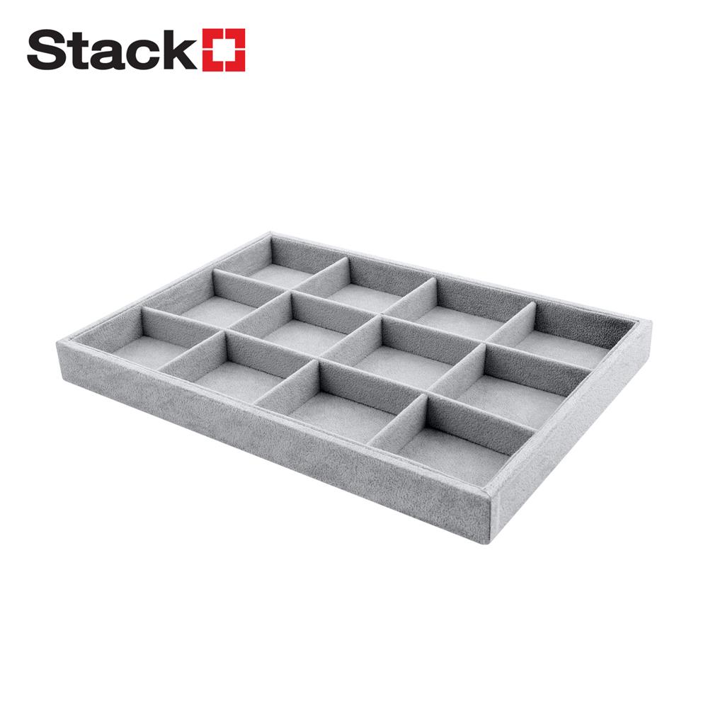 ถาดใส่กำไล 12 ช่อง STACKO 35x24x3 ซม. สีเทา_1