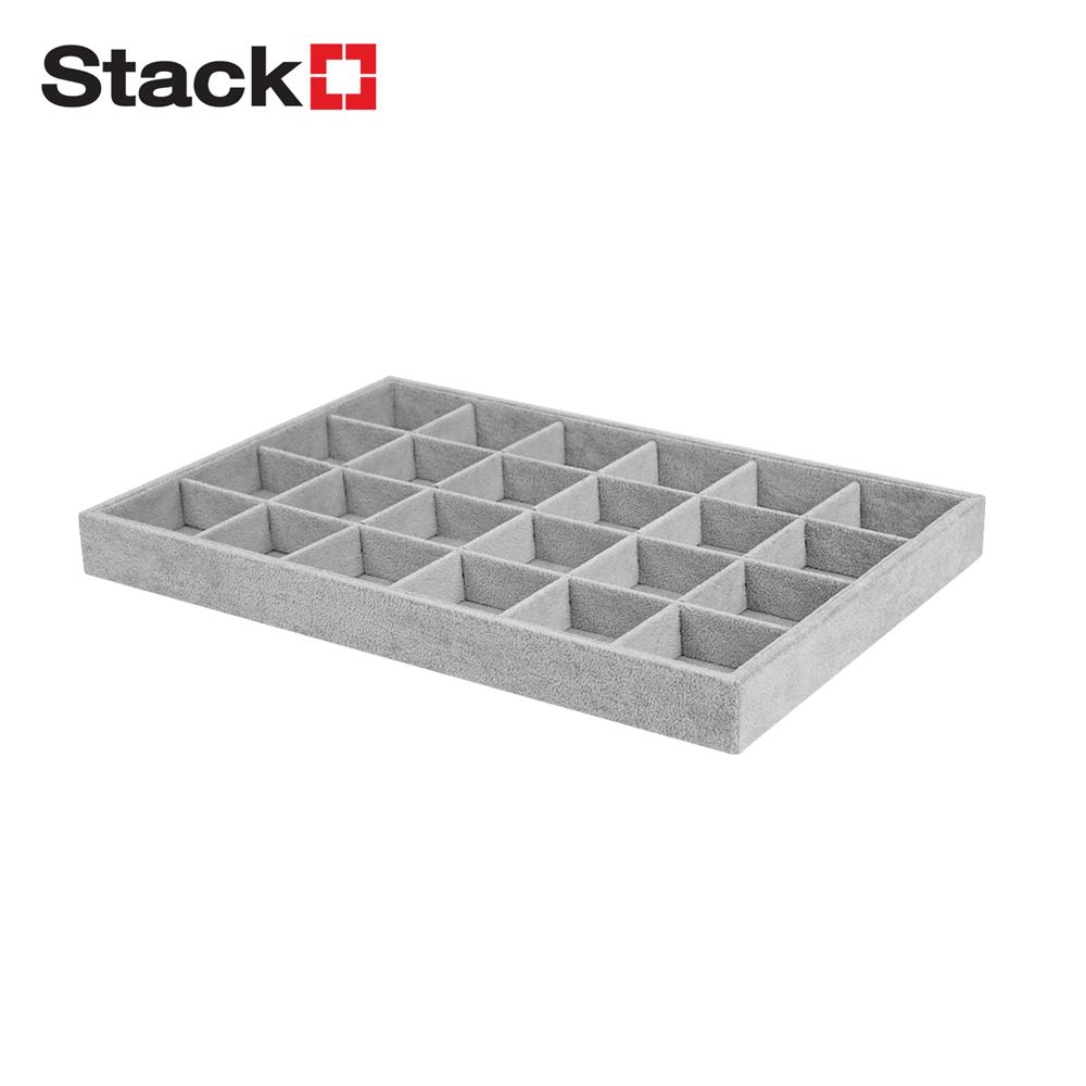 ถาดใส่ต่างหู 24 ช่อง STACKO 35x24x3 ซม. สีเทา_0