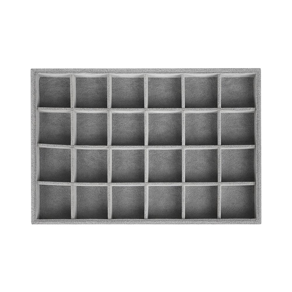 ถาดใส่ต่างหู 24 ช่อง STACKO 35x24x3 ซม. สีเทา