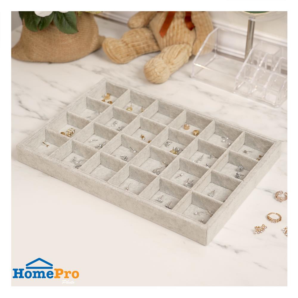 ถาดใส่ต่างหู 24 ช่อง STACKO 35x24x3 ซม. สีเทา