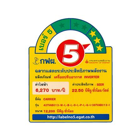 แอร์ผนัง CARRIER 42TVAB013WI/38TVAB013I 12200 บีทียู อินเวอร์เตอร์_3
