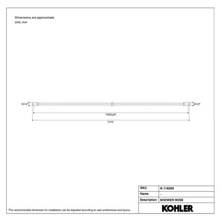 สายฝักบัว KOHLER K-11628X-BL 150 ซม. สีดำ_1