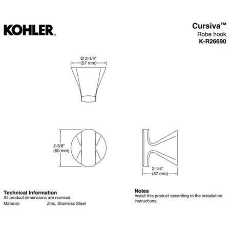 ขอแขวนผ้า KOHLER K-R26690-BL สีดำ_1