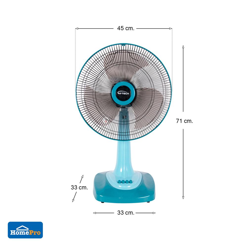 พัดลมตั้งโต๊ะ 16 นิ้ว M-TECH CF-4163 สีฟ้า