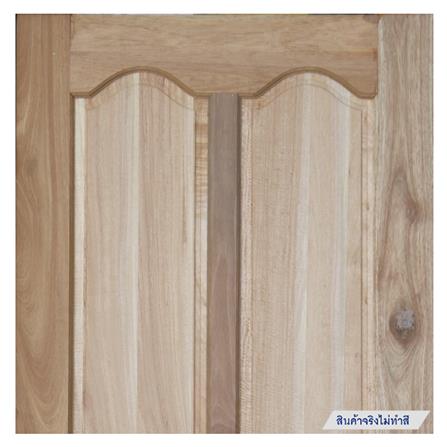 ประตูไม้แดง N999 5 ฟัก โค้งมน 80X200 ซม. สีธรรมชาติ ไม่เจาะลูกบิด_2
