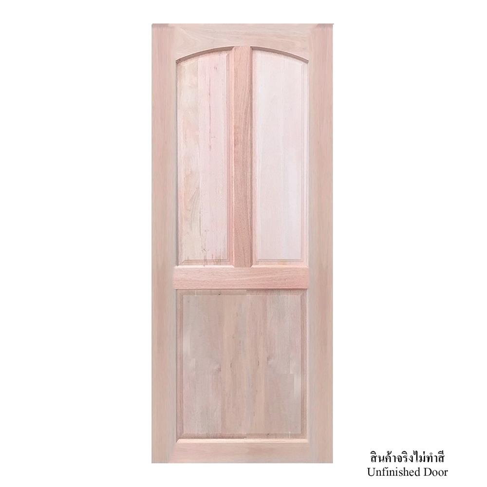 ประตูไม้สยาแดง N999 3 ฟัก ปีกนก 80X200 ซม. สีธรรมชาติ