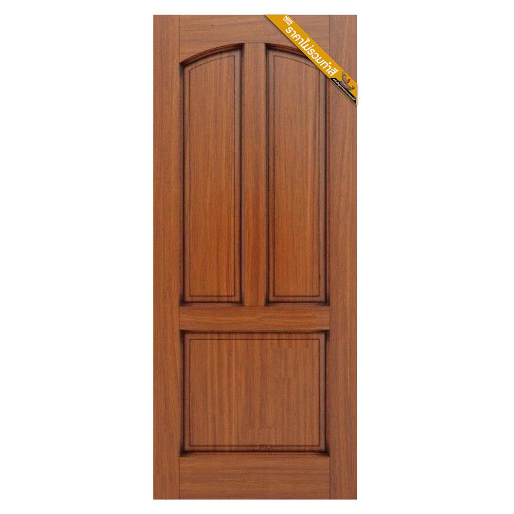 ประตูไม้สยาแดง N999 3 ฟัก ปีกนก 80X200 ซม. สีธรรมชาติ