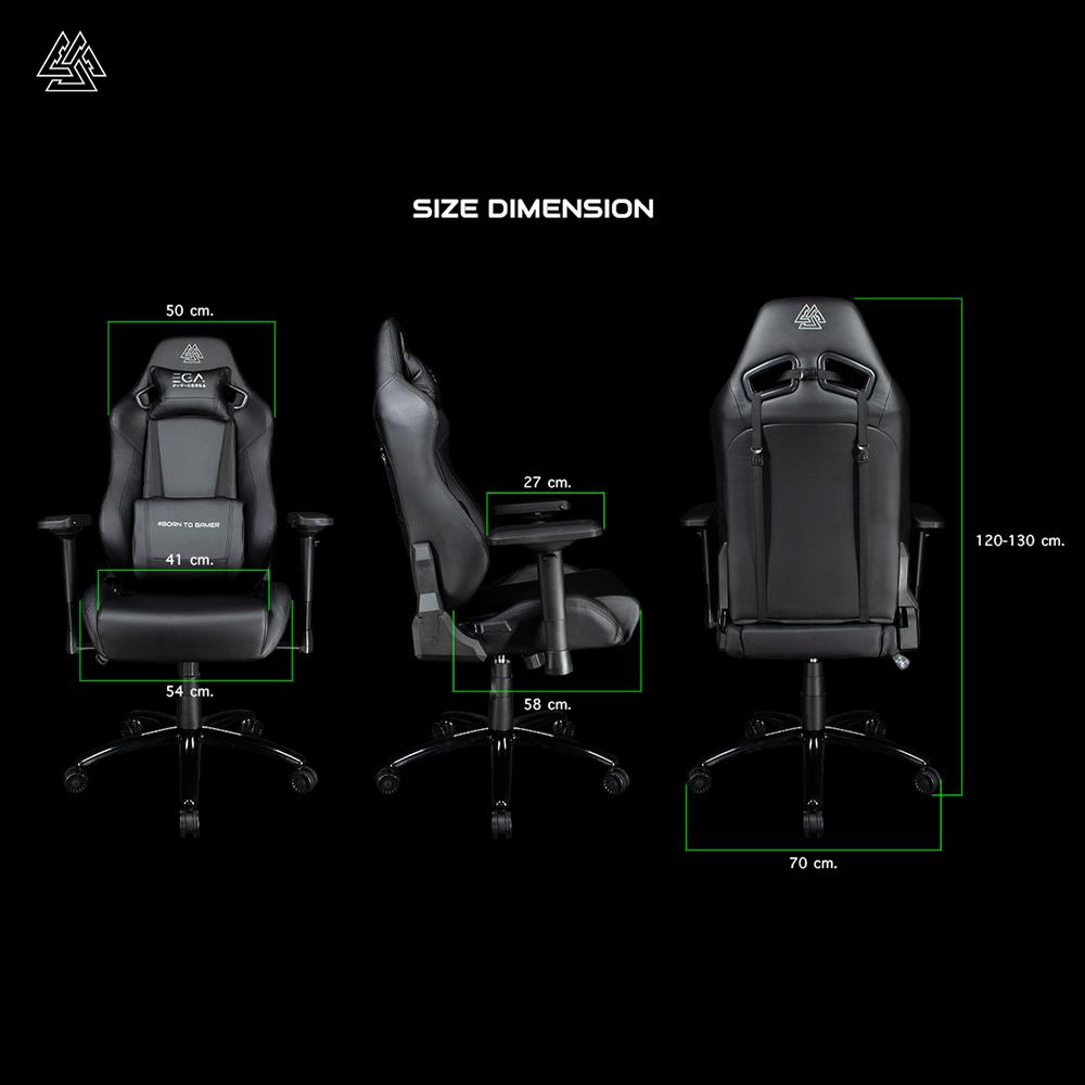 เก้าอี้เกมมิ่ง EGA TYPE-G6 สีดำ