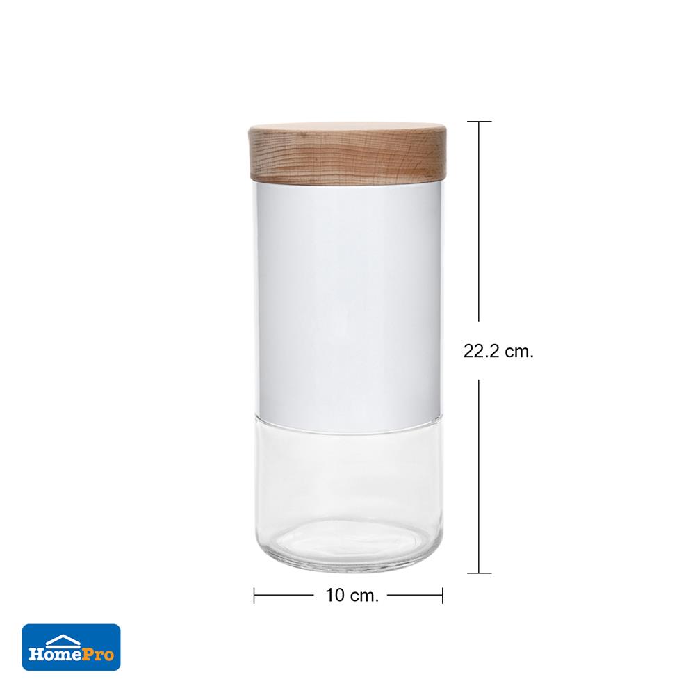 ขวดโหลแก้วฝาเกลียว KECH BEECH L 1.2 ลิตร สีขาว