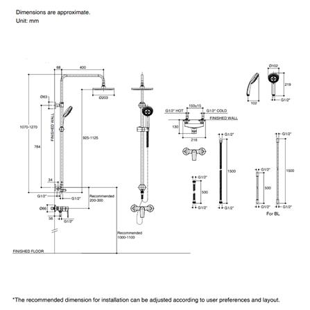 ฝักบัว RAIN SHOWER KOHLER K-73194T-4-BL สีดำ_1