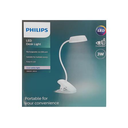 ไฟอ่านหนังสือ LED PHILIPS DONUTCLIP DSK201 สีขาว_1