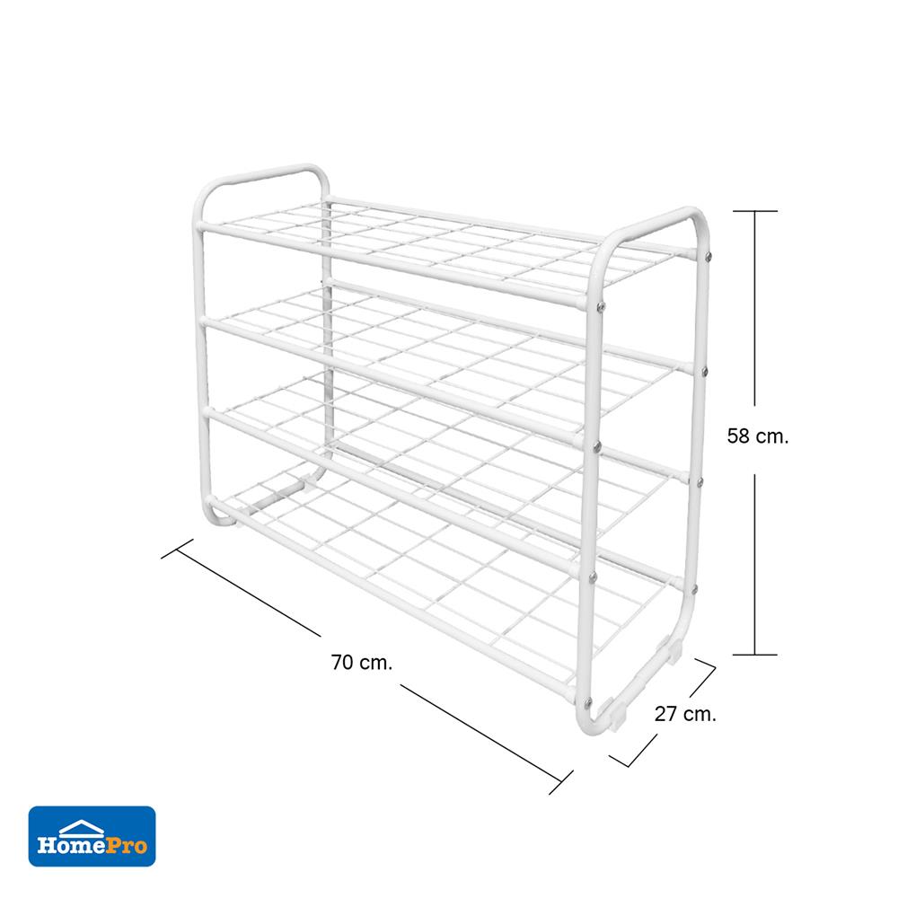 ชั้นวางรองเท้า 4 ชั้น STACKO KEEP 70x27x58 ซม. สีขาว