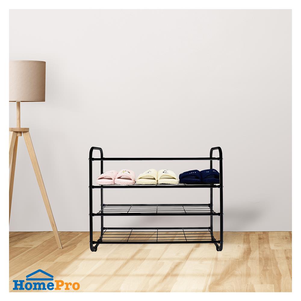 ชั้นวางรองเท้า 4 ชั้น STACKO KEEP 70x27x58 ซม. สีดำ