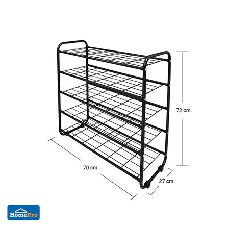 ชั้นวางรองเท้า 5 ชั้น STACKO KEEP 70x27x72 ซม. สีดำ_5