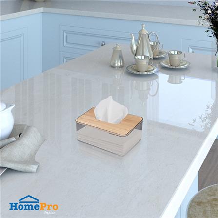 กล่องทิชชู่แผ่น ฝาไม้ไผ่ KECH ไซซ์ L สีน้ำตาล_3