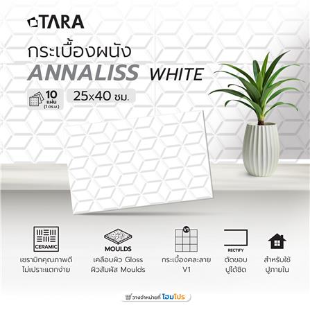 กระเบื้องผนัง 25x40 ซม. TARA แอนนาลิส ไวท์_5