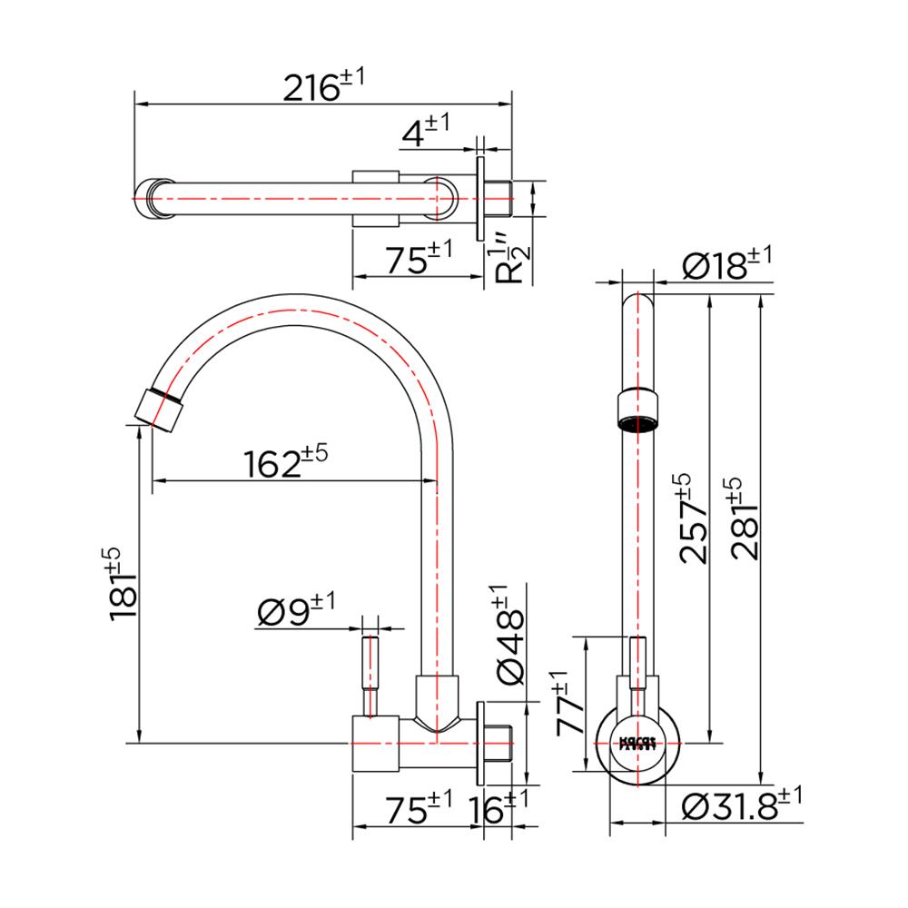 ก๊อกซิงค์ KARAT FAUCET KF-79-531-63 สเตนเลส