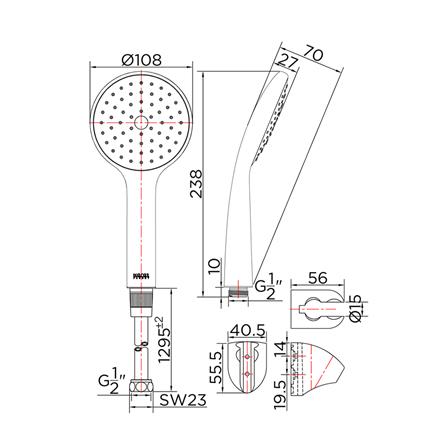 ชุดฝักบัวสายอ่อน 1 ระดับ KARAT FAUCET รุ่น KS-75-231-11 สีขาว_1