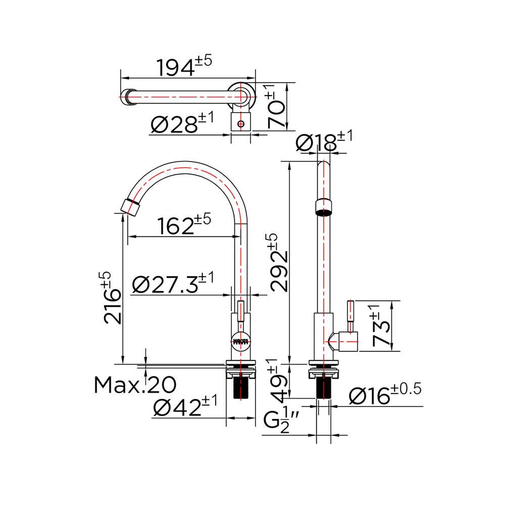 ก๊อกซิงค์ KARAT FAUCET KF-79-511-63 สเตนเลส
