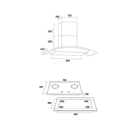 เตาฝัง+เครื่องดูดควัน TECNOSTAR 04-2071-01+EHP90GS.04_1