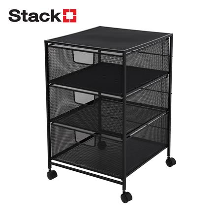 ชั้นลิ้นชักเหล็ก 3 ชั้น STACKO BILA 35.5x37.5x56 ซม. สีดำ