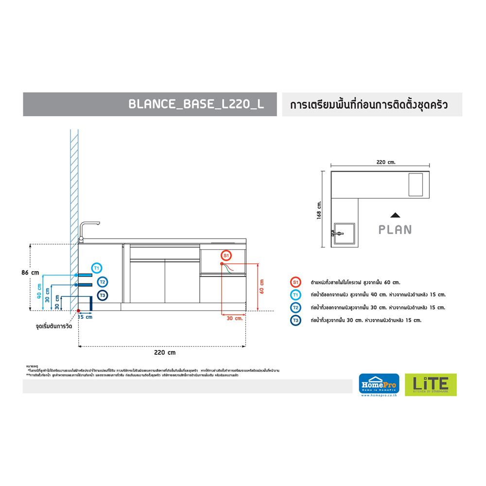 ครัวไม้สำเร็จ STARMARK BLANCE BASE_H_L_L 220 ซม.