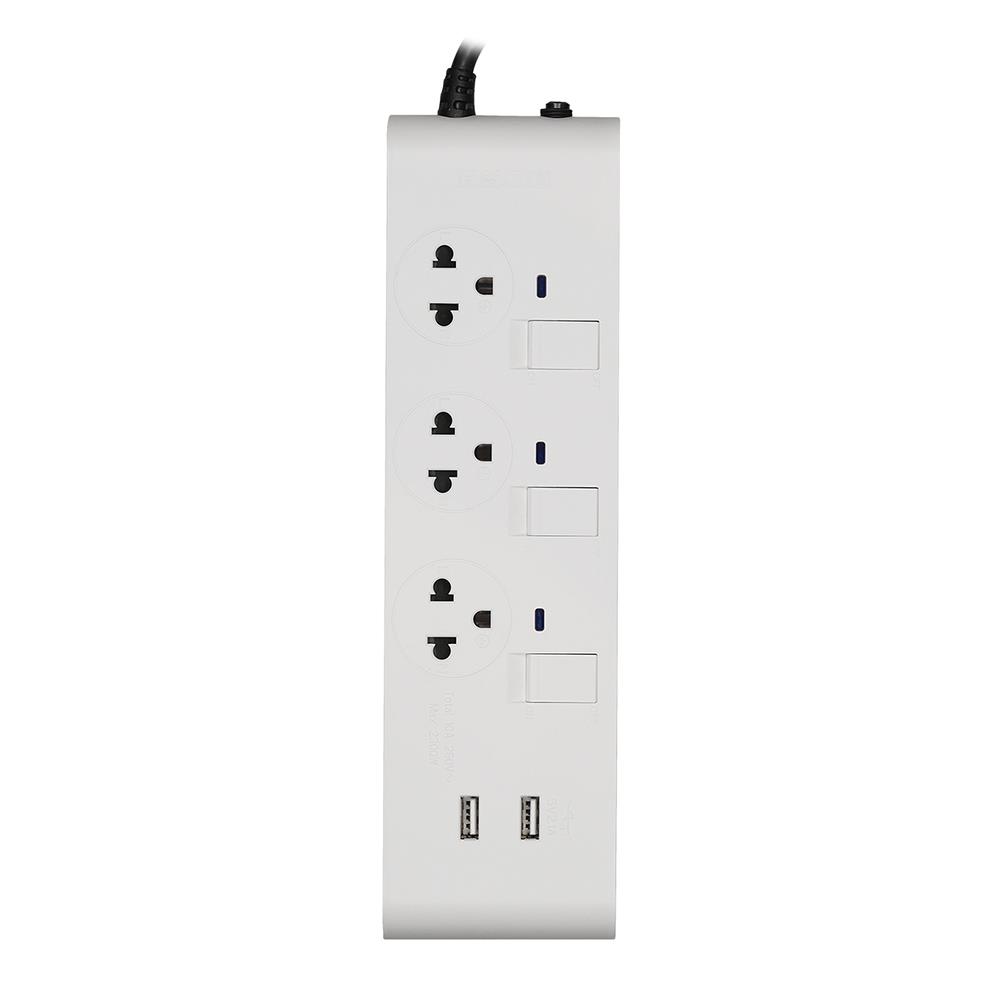 รางปลั๊กไฟ 3ช่อง 3สวิตซ์ 2USB HACO-EJ-3S3EBUSB/3 10 แอมป์ 3 เมตร