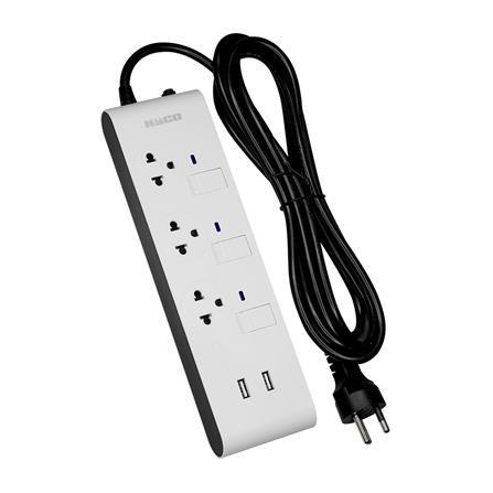 รางปลั๊กไฟ 3ช่อง 3สวิตซ์ 2USB HACO-EJ-3S3EBUSB/3 10 แอมป์ 3 เมตร_1