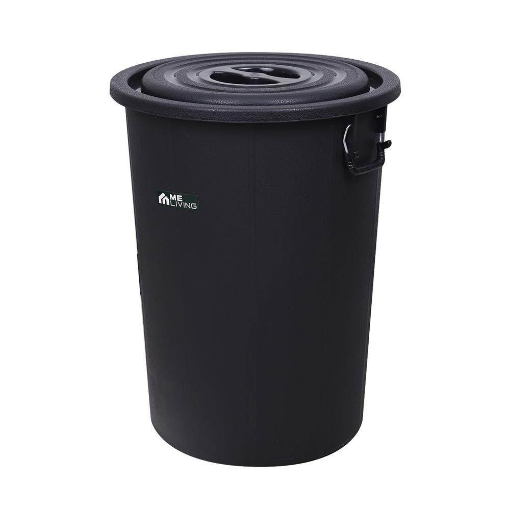 ถังน้ำกลมพร้อมฝา ME LIVING 71 ลิตร สีดำ