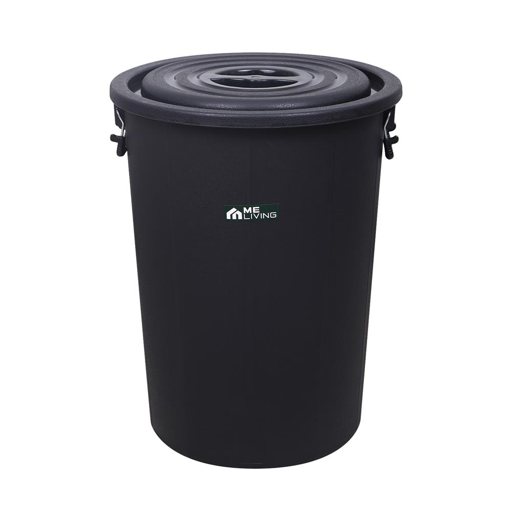 ถังน้ำกลมพร้อมฝา ME LIVING 71 ลิตร สีดำ