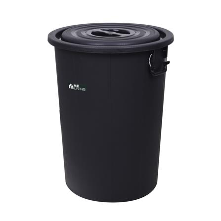 ถังน้ำกลมพร้อมฝา ME LIVING 71 ลิตร สีดำ