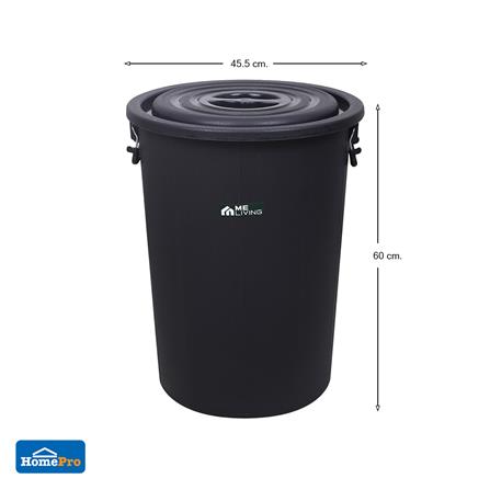 ถังน้ำกลมพร้อมฝา ME LIVING 71 ลิตร สีดำ_5