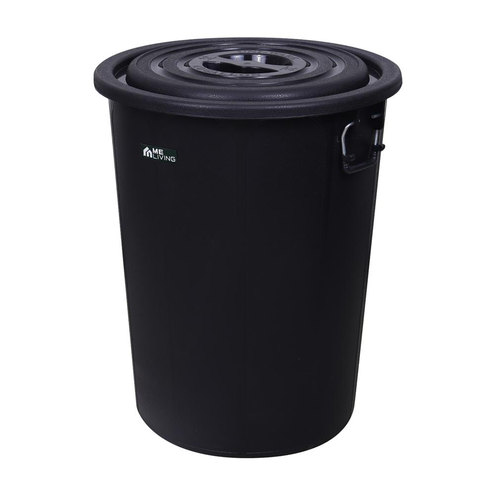 ถังน้ำกลมพร้อมฝา ME LIVING 130 ลิตร สีดำ