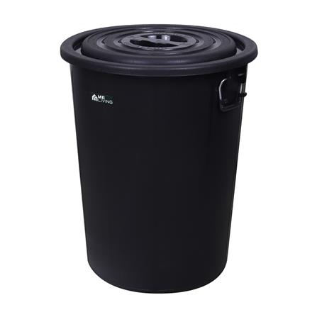 ถังน้ำกลมพร้อมฝา ME LIVING 130 ลิตร สีดำ_0