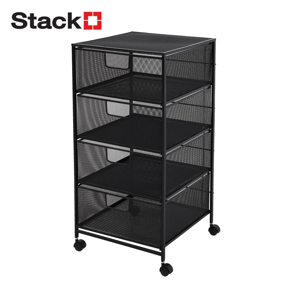 ชั้นลิ้นชักเหล็ก 4 ชั้น STACKO BILA 35.5x37.5x73 ซม. สีดำ