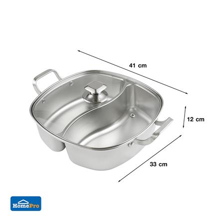 หม้อชาบูเหลี่ยม 32 ซม. KECH SHABU IH 2 ช่อง_5