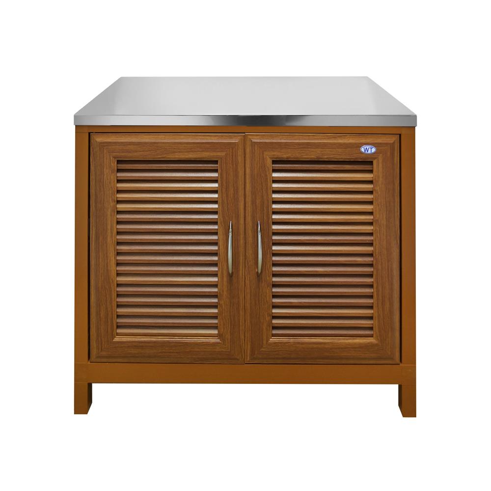 ตู้ท็อปสเตนเลส WING WT-777 89x80 ซม. สีไม้สัก