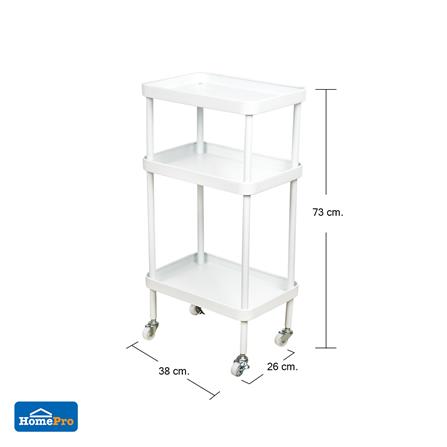 ชั้นวางของ 3 ชั้น มีล้อ STACKO DAISY 38x26x73 ซม. สีขาว_4