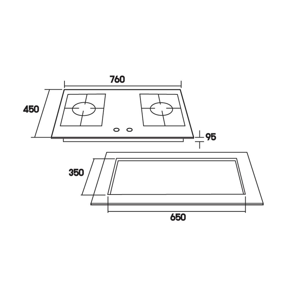 เตาฝังแก๊ส TECNOGAS HOB TEC 04-0762-01 76 ซม.