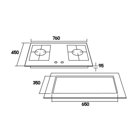 เตาฝังแก๊ส TECNOGAS HOB TEC 04-0762-01 76 ซม._1