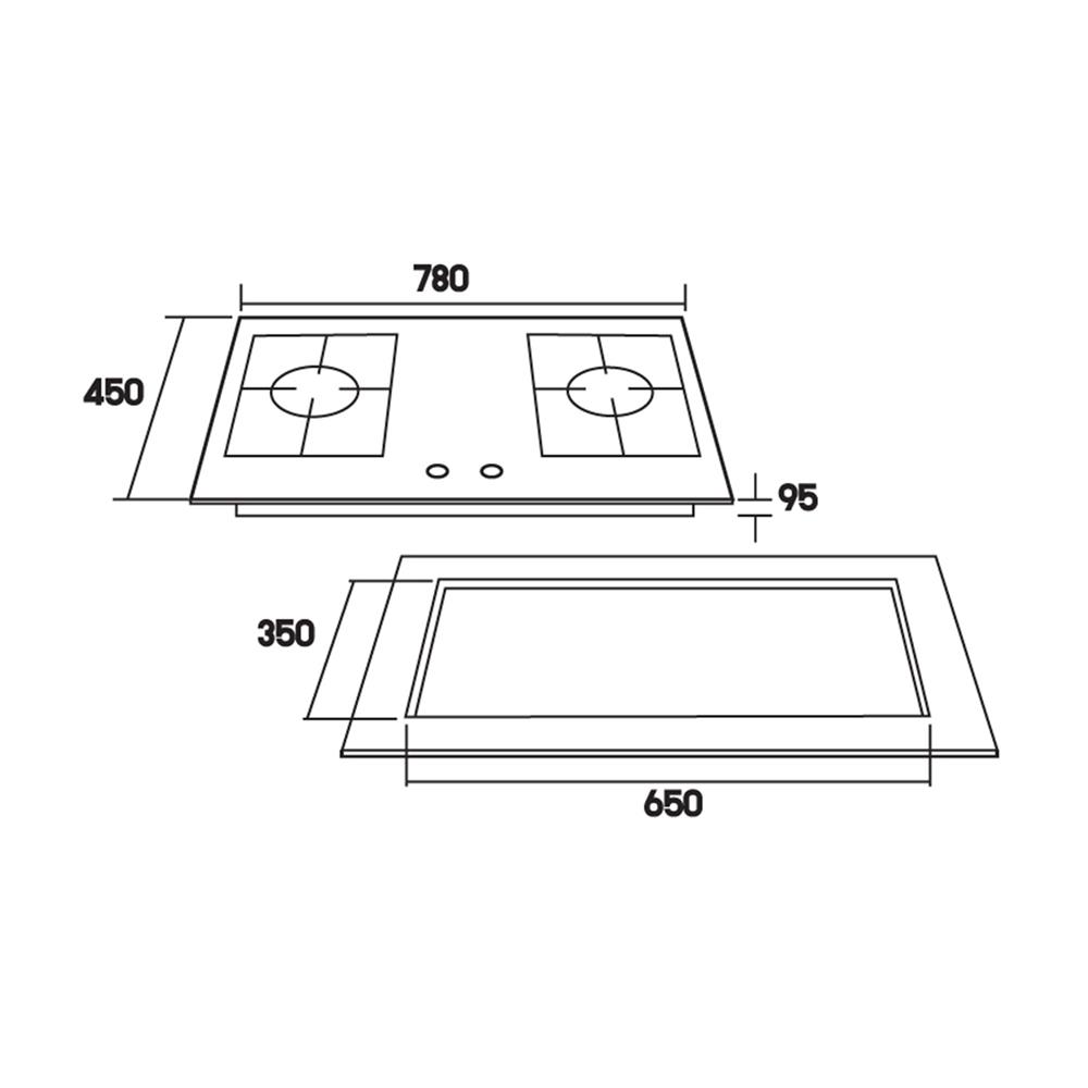 เตาฝังแก๊ส TECNOGAS HOB TEC 04-0782-01 78 ซม.