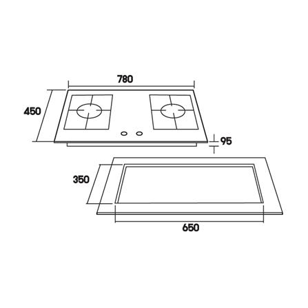 เตาฝังแก๊ส TECNOGAS HOB TEC 04-0782-01 78 ซม._1
