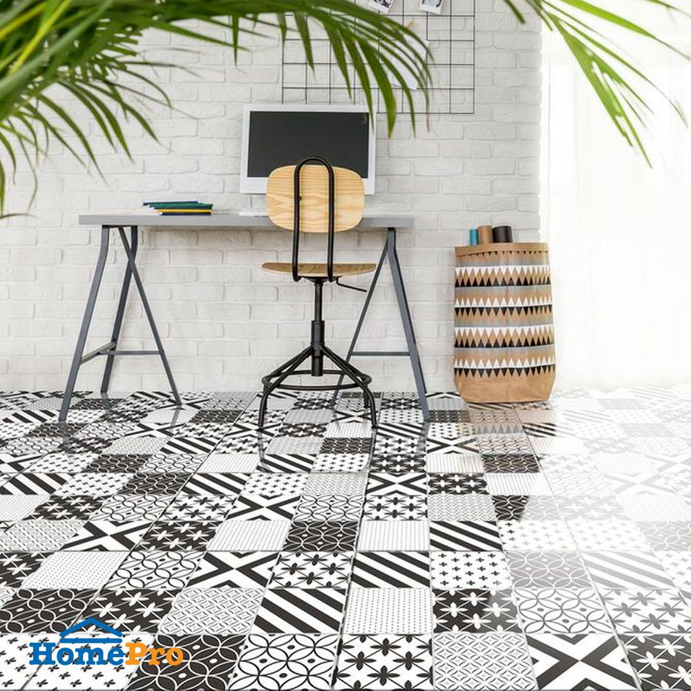 กระเบื้องพื้น 50x50 ซม. DURAGRES มอลลี่ ขาว ดำ A 1 ตร.ม.