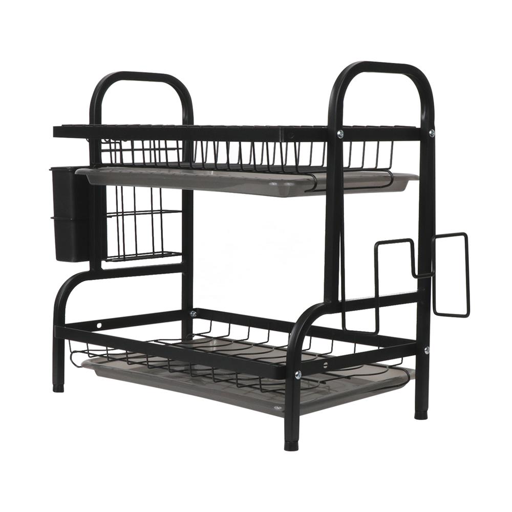 ชั้นคว่ำจาน 2 ชั้น พร้อมถาดรองน้ำ KECH MODISH สีดำ